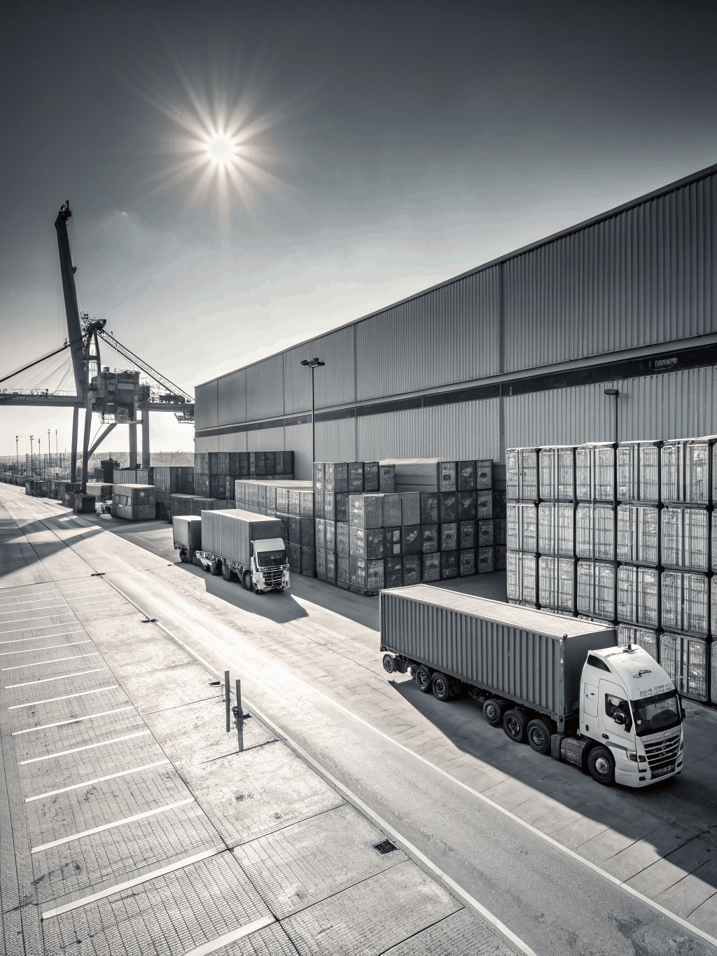 High-contrast architectural geometry representing global B2B infrastructure